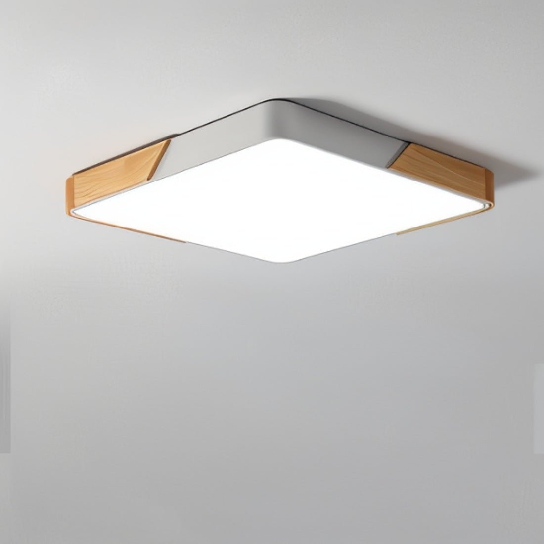 Plafonnier LED design bois et métal