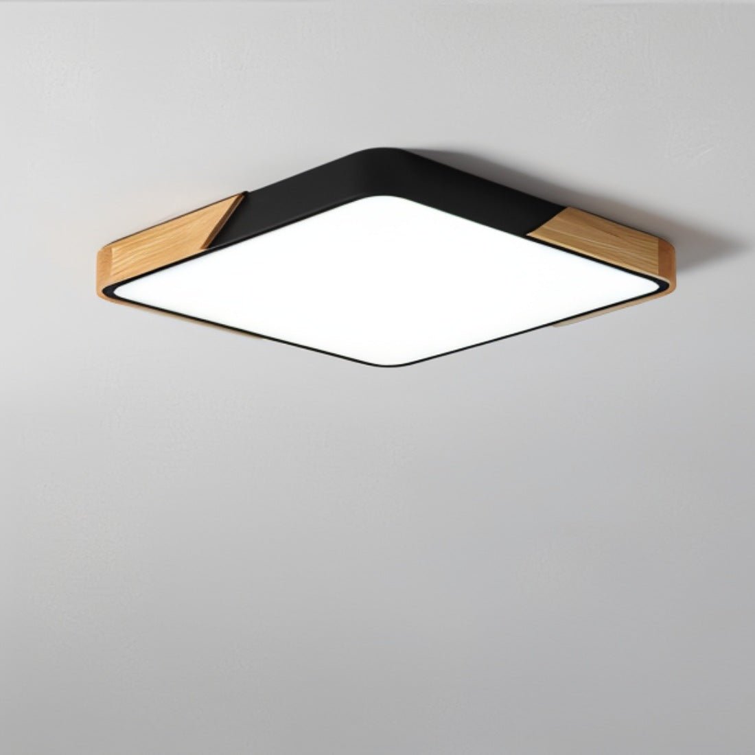 Plafonnier LED design bois et métal