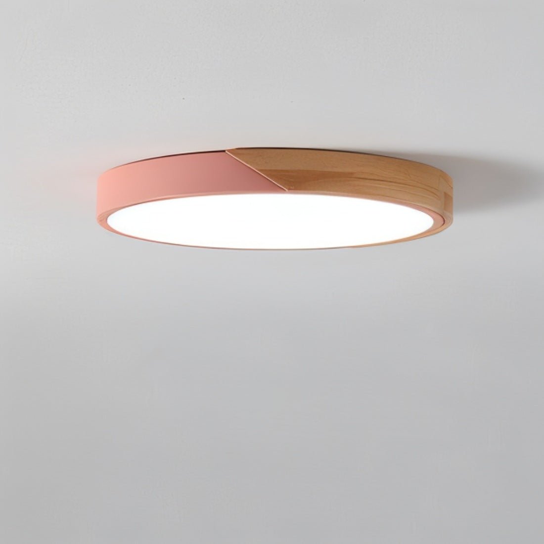 Plafonnier LED design bois et métal