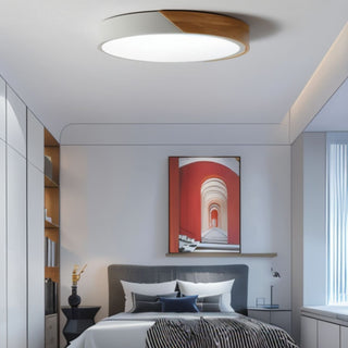Plafonnier LED design bois et métal