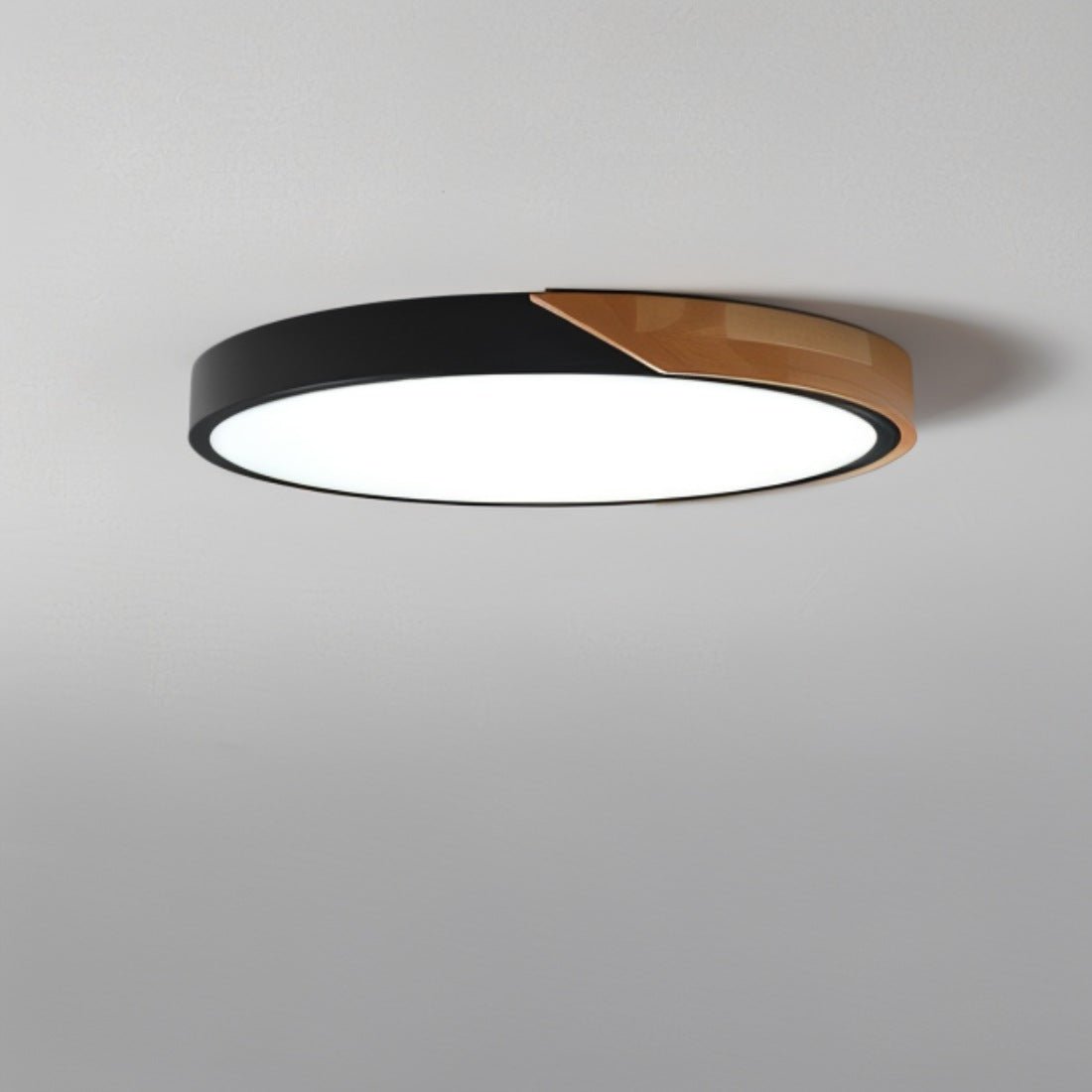 Plafonnier LED design bois et métal