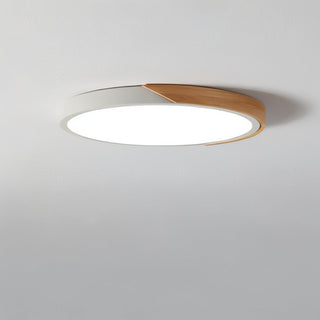 Plafonnier LED design bois et métal