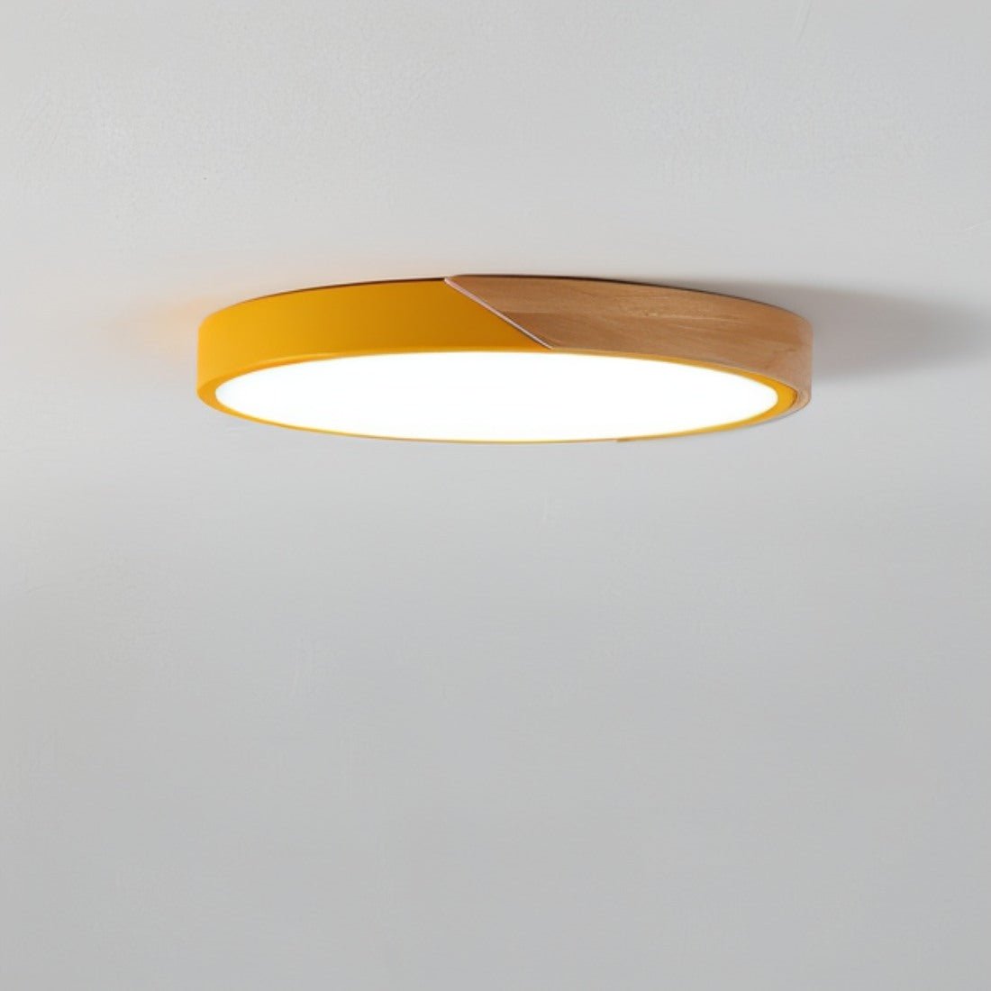 Plafonnier LED design bois et métal