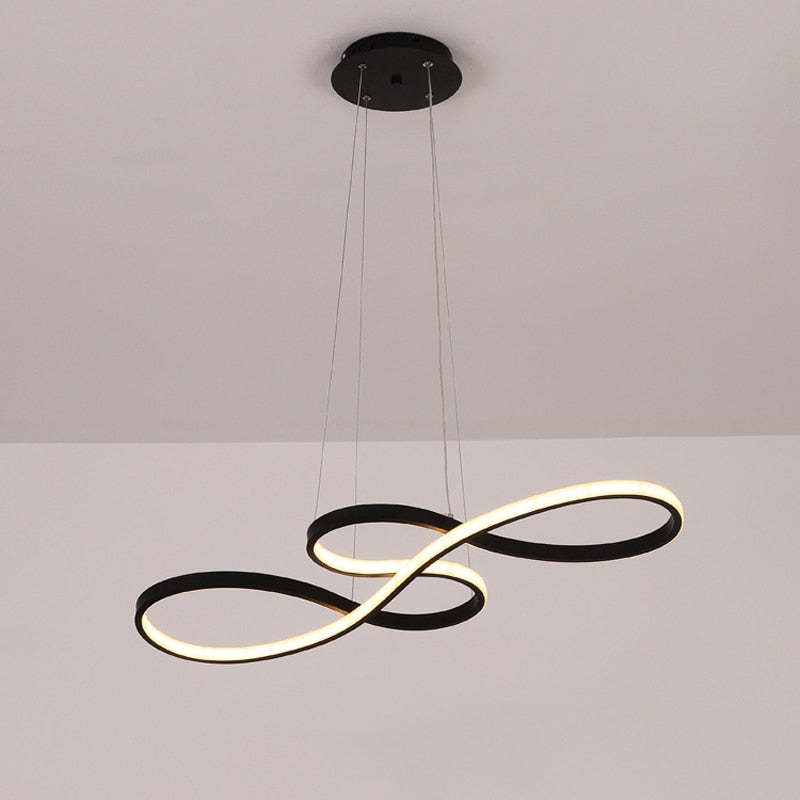 Suspension LED design infini en métal doré moderne