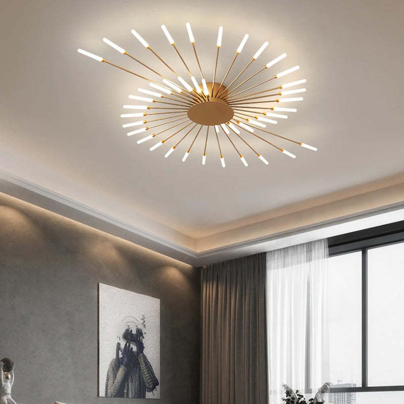 Plafonnier LED design moderne rayons lumineux