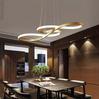 Suspension LED design infini en métal doré moderne