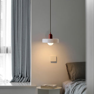 Suspension design moderne bicolore en verre coloré