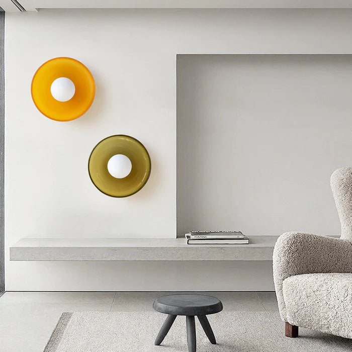 Plafonnier design moderne en verre coloré Sorlin