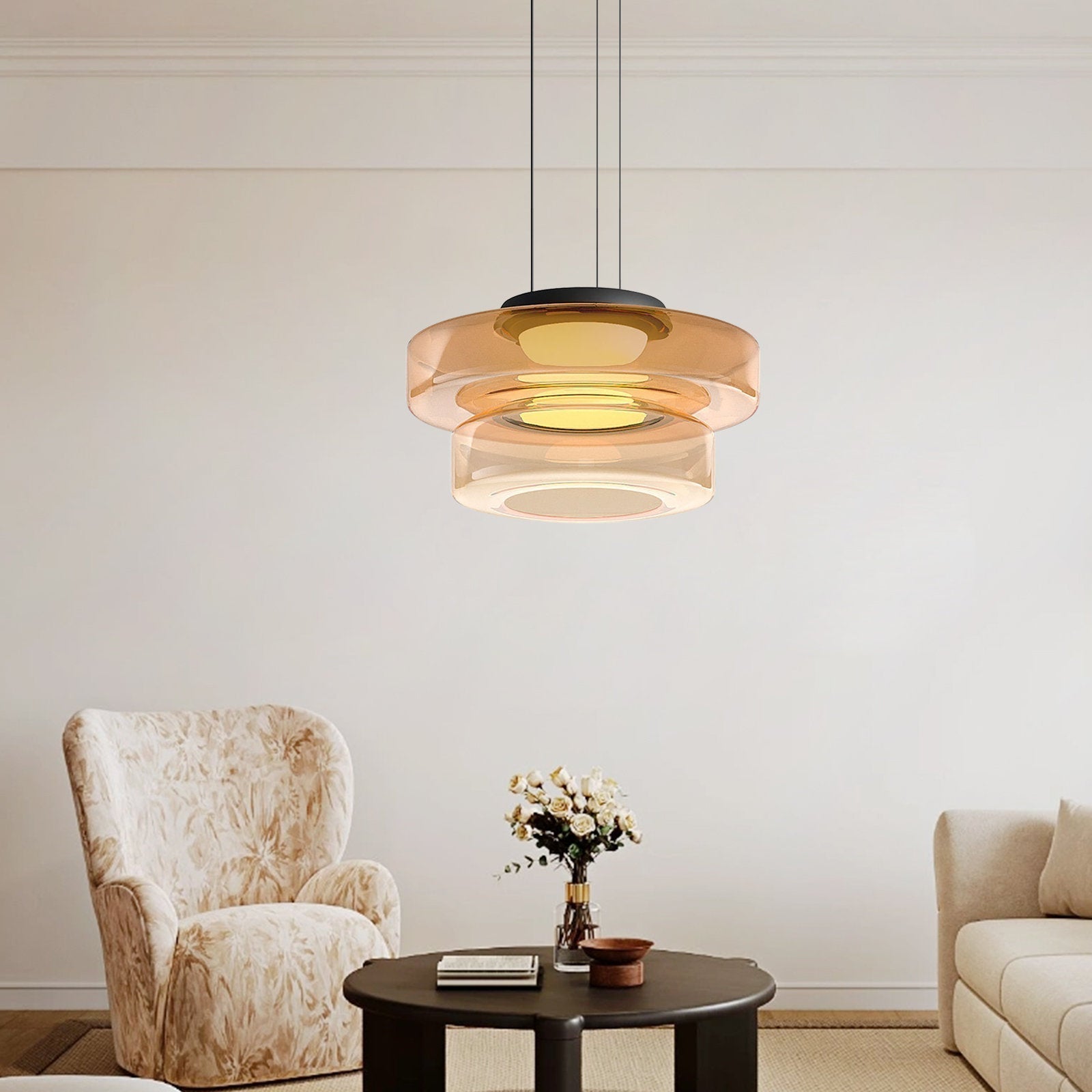Suspension moderne verre design style Bauhaus