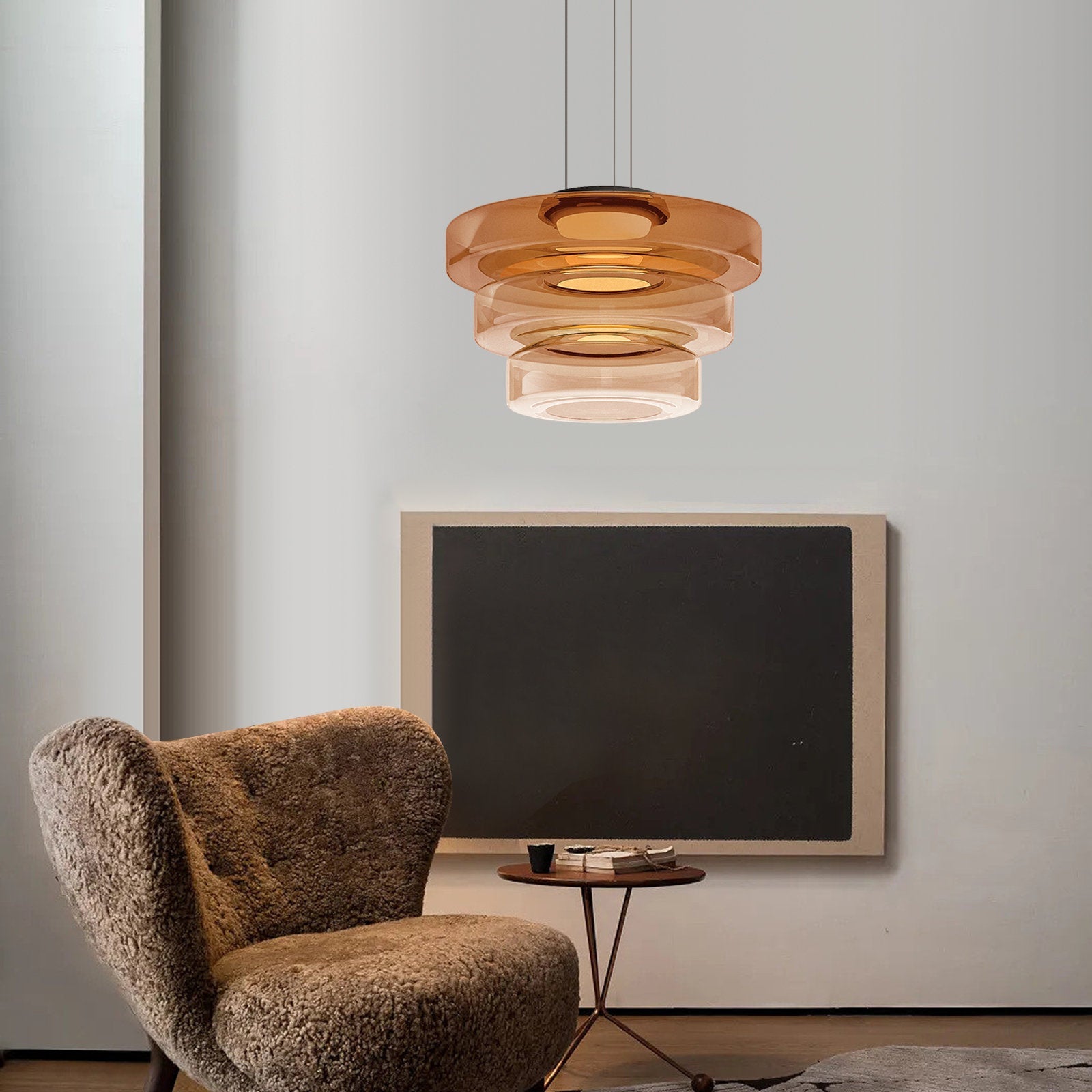 Suspension moderne verre design style Bauhaus