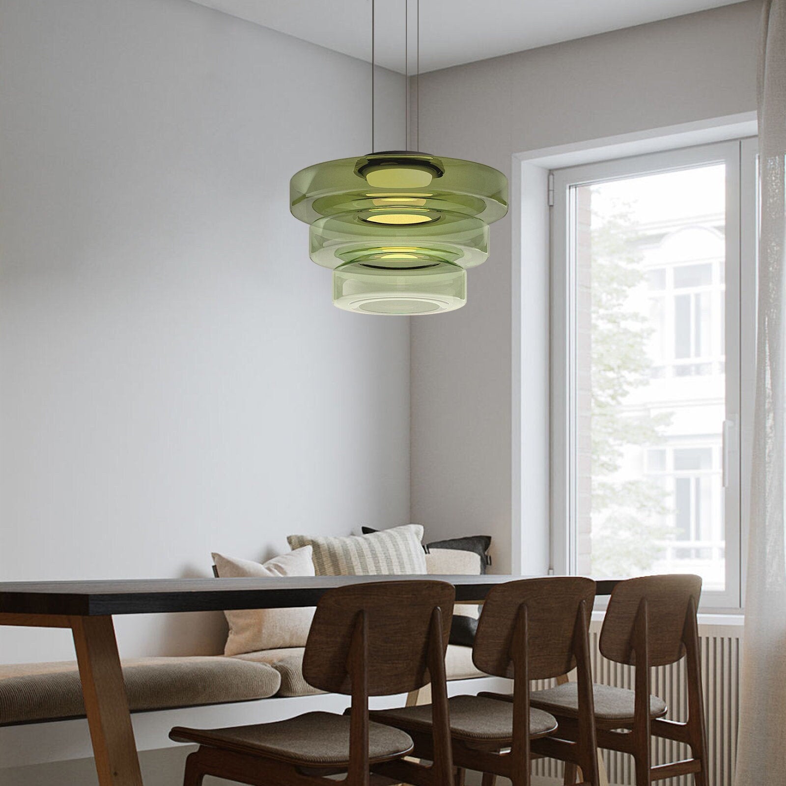 Suspension moderne verre design style Bauhaus
