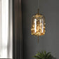 Suspension design moderne verre fumé et LED dorées