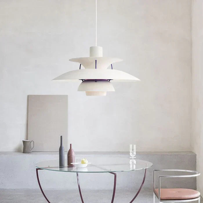 Suspension design scandinave LED métal multicouches