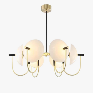 Suspension design moderne verre et métal doré