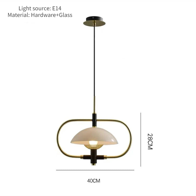 Suspension design moderne verre et métal doré