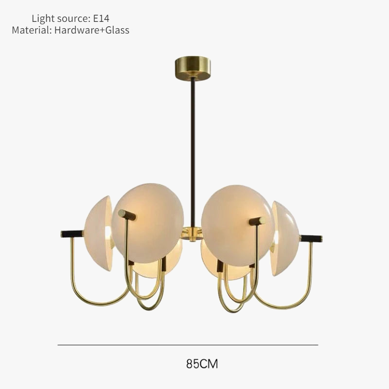 Suspension design moderne verre et métal doré