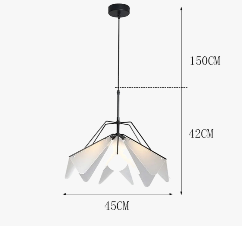 Suspension design moderne pétales acrylique et métal