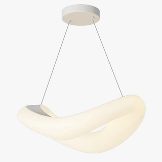 Suspension design moderne ondulante en métal blanc