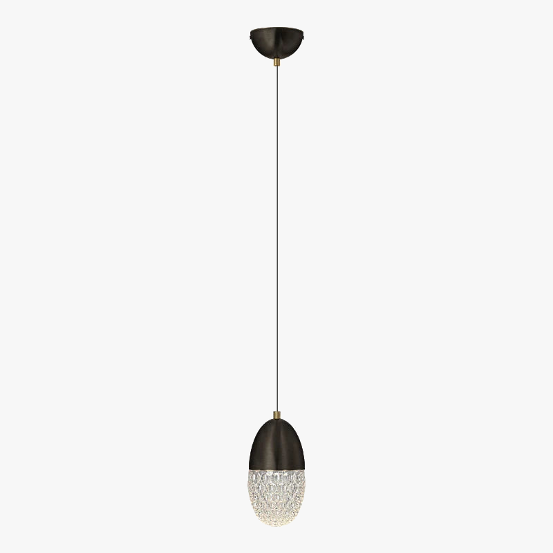 Suspension design cristal LED métal noir et doré