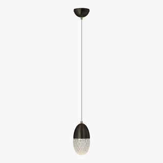Suspension design cristal LED métal noir et doré