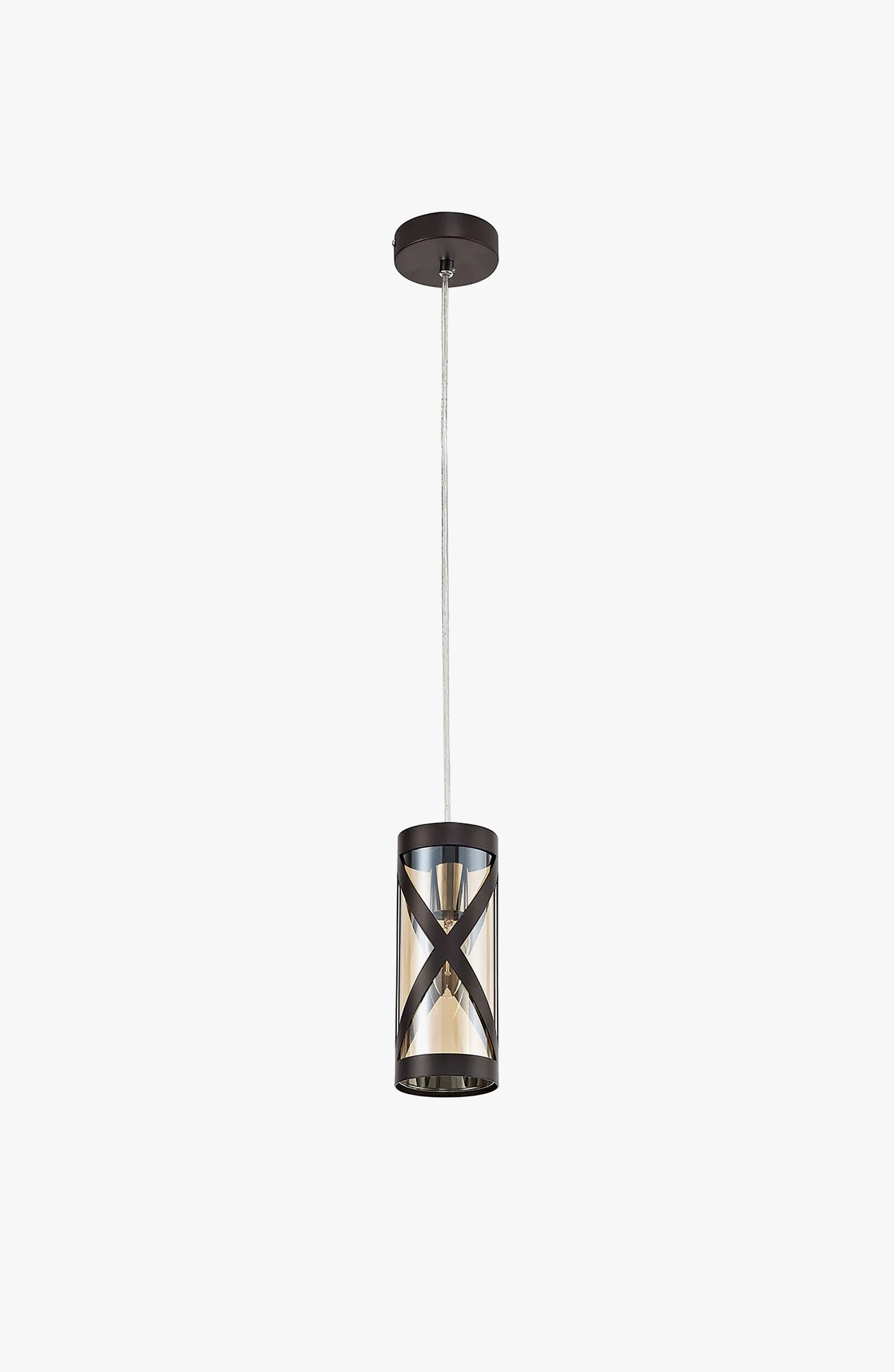 Suspension design industrielle métal noir triple pendants