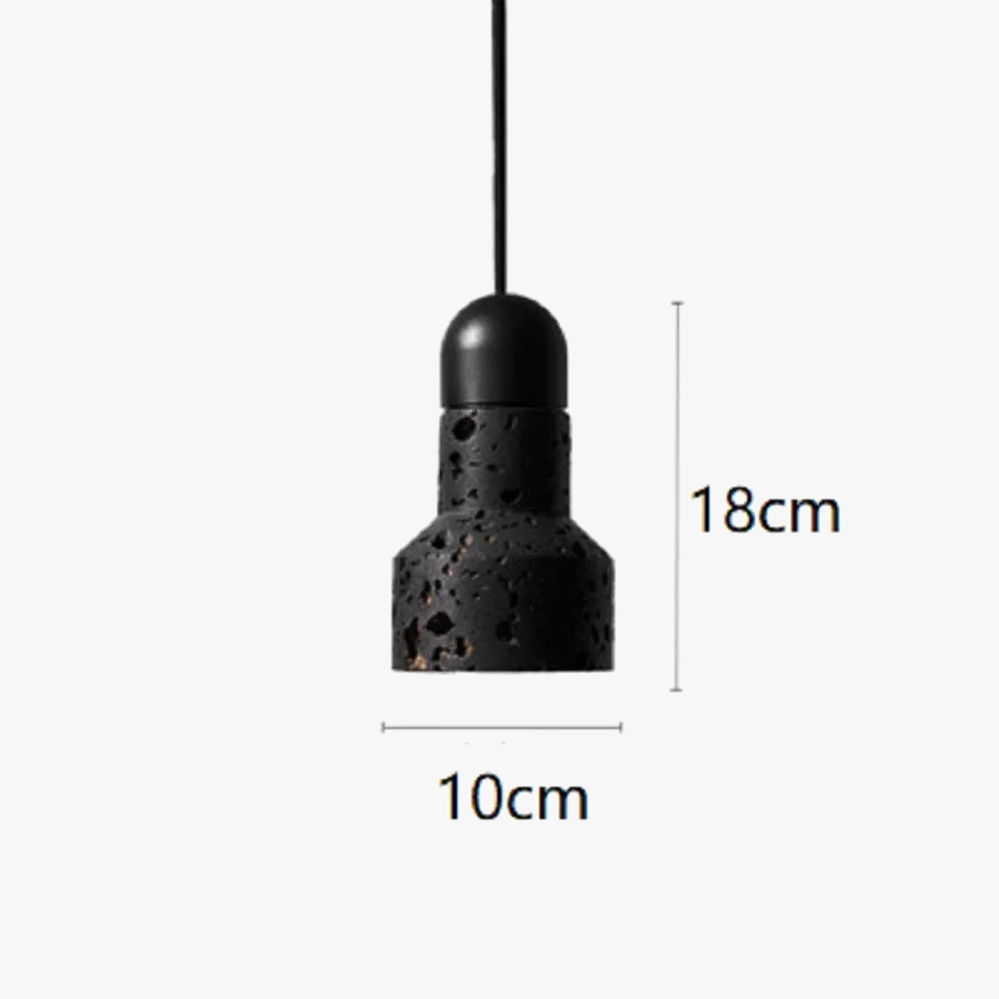 Suspension design minimaliste en pierre volcanique noire