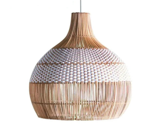 Suspension en rotin tissée à la main en forme minimaliste