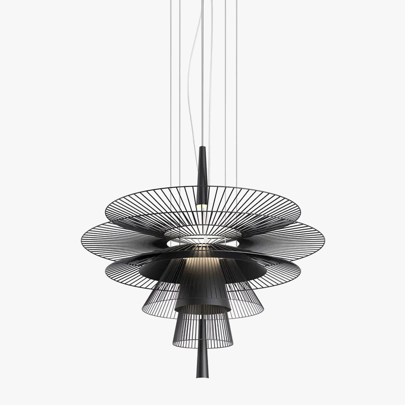 Suspension design LED moderne à disques métalliques