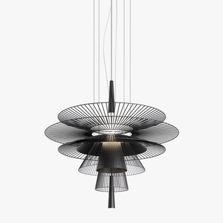 Suspension design LED moderne à disques métalliques