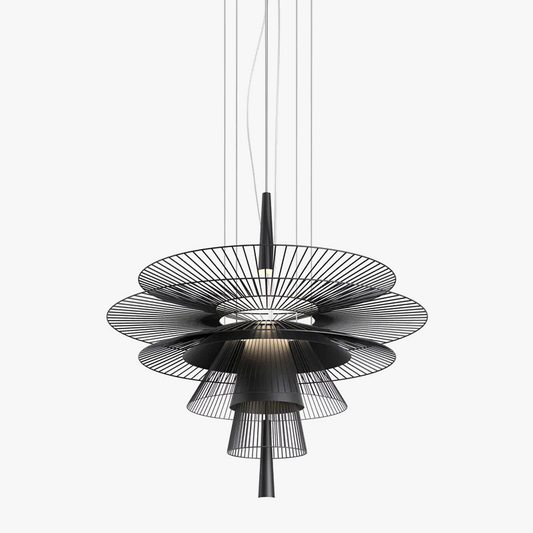 Suspension design LED moderne à disques métalliques