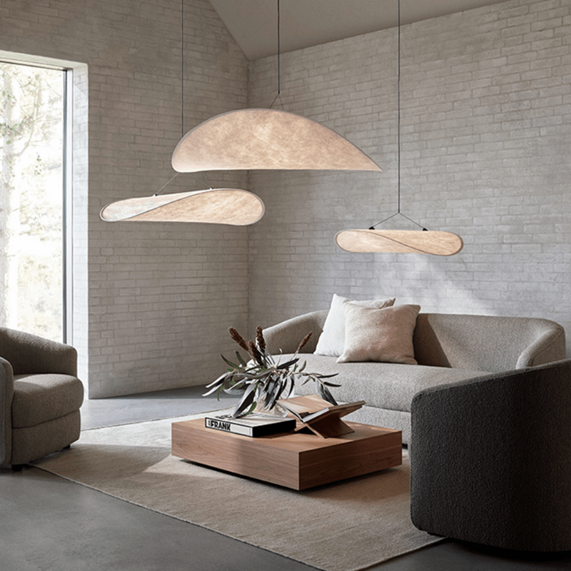 Suspension japonaise design en soie lumineux