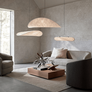Suspension japonaise design en soie lumineux