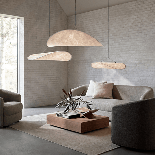 Suspension japonaise design en soie lumineux
