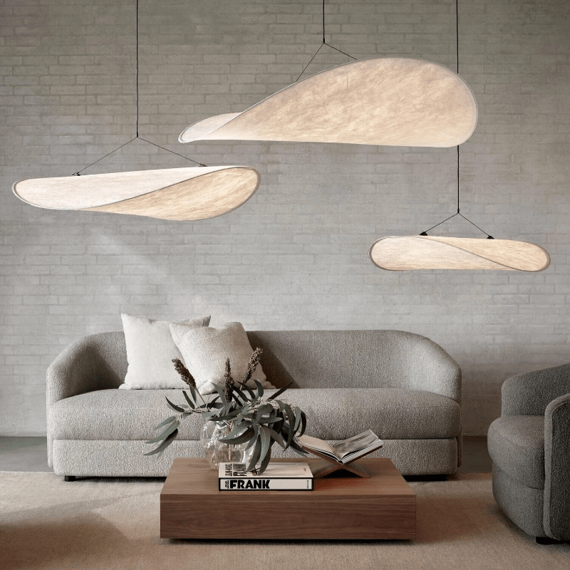 Suspension japonaise design en soie lumineux