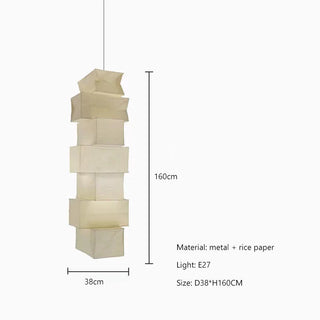 Suspension japonaise LED en papier de riz Wabi Sabi