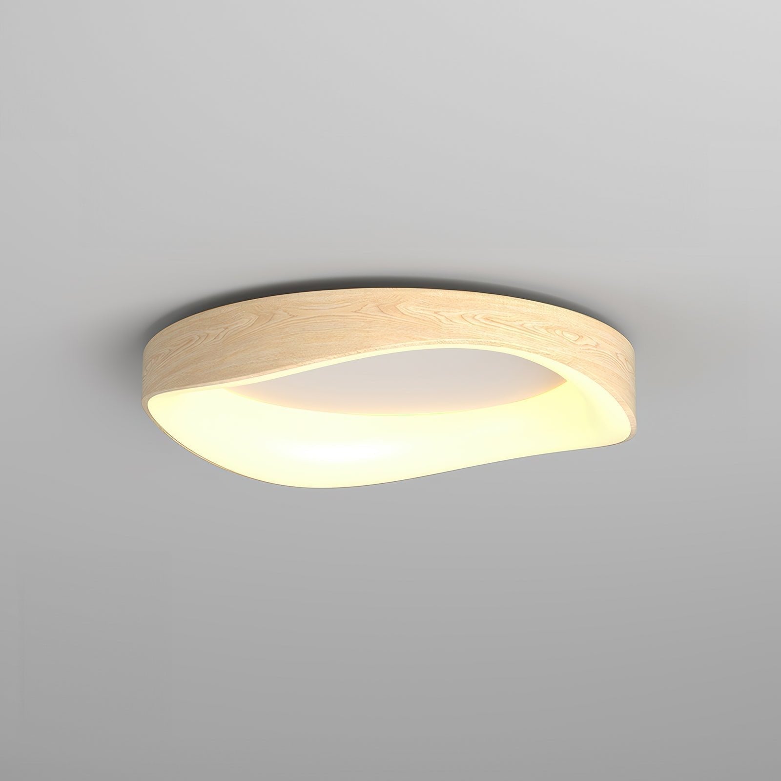 Plafonnier LED design scandinave en bois naturel