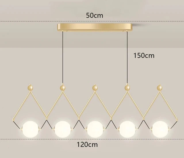 Suspension 3 lampes au design mixte nordique et moderne