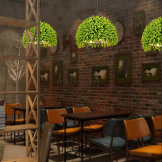 Suspension végétale au design rétro hémisphère