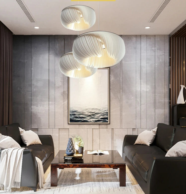 Suspension en papier blanc au design moderne stylé