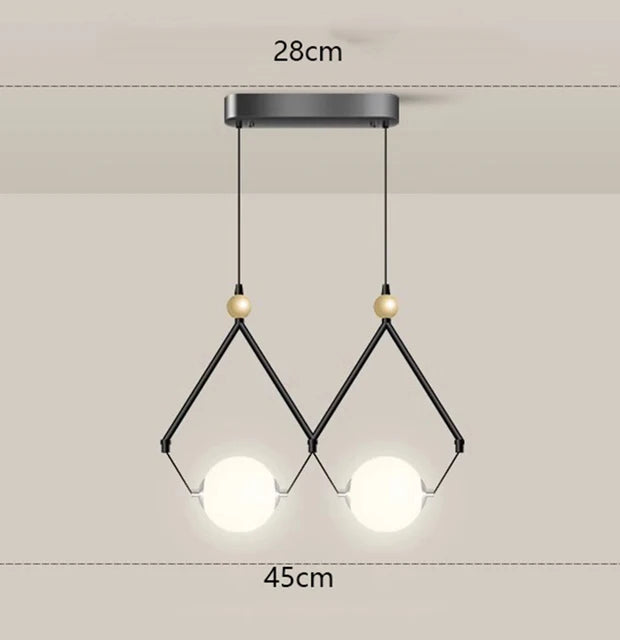 Suspension 3 lampes au design mixte nordique et moderne