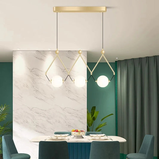 Suspension 3 lampes au design mixte nordique et moderne