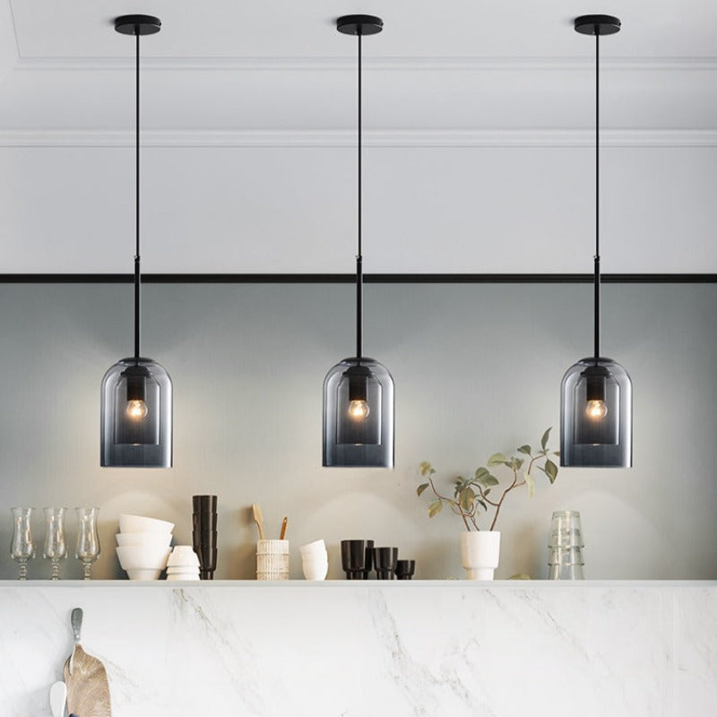 Suspension design verre double paroi style moderne