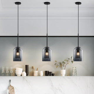 Suspension design verre double paroi style moderne