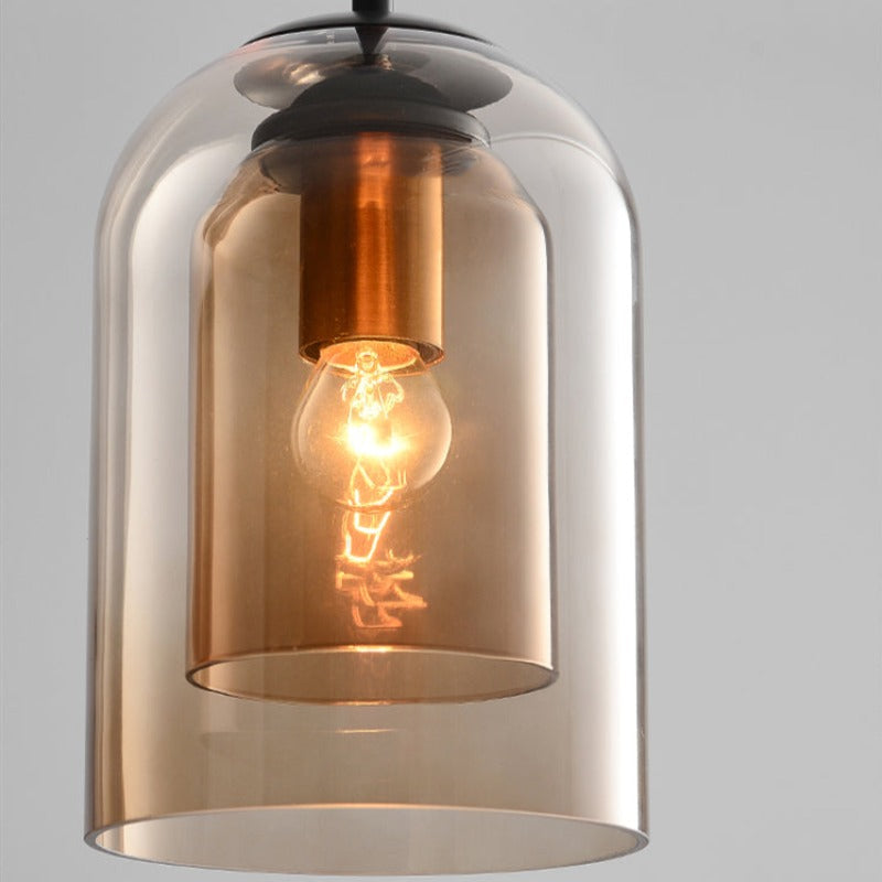 Suspension design verre double paroi style moderne