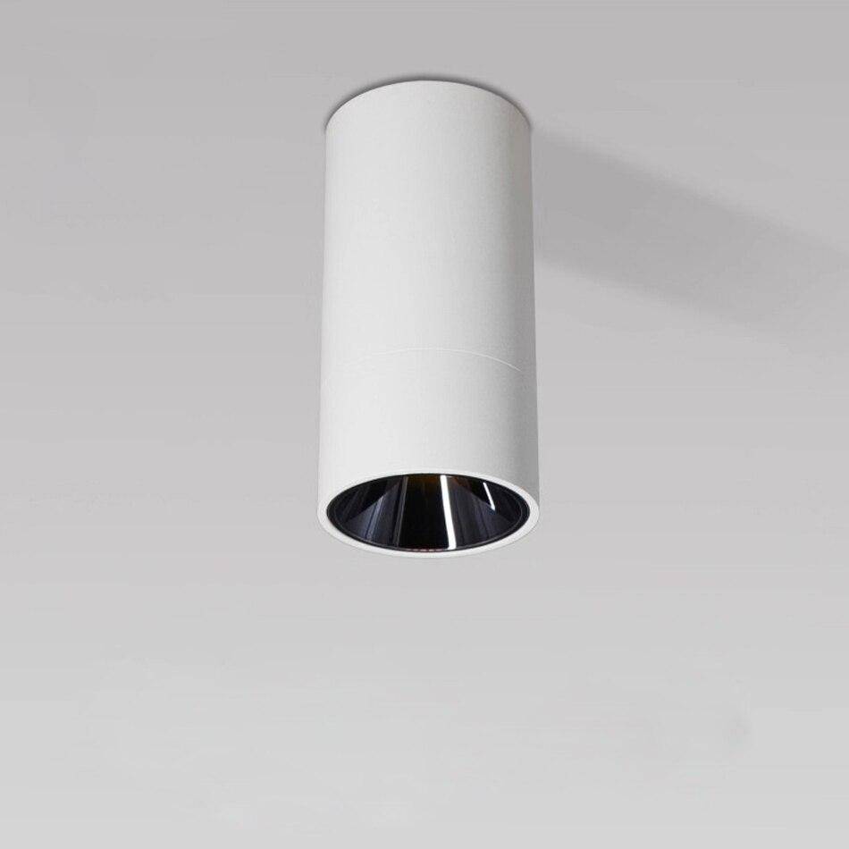 Suspension cylindrique LED design en métal blanc