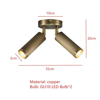 Plafonnier design vintage métal doré orientable