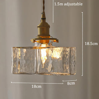 Suspension vintage en verre et métal doré design