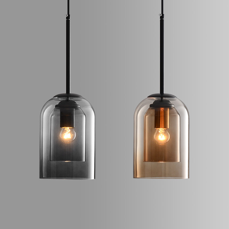 Suspension design verre double paroi style moderne
