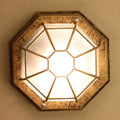 Plafonnier extérieur vintage octogonal en aluminium grillé