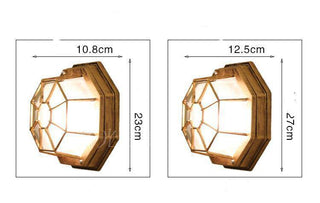 Plafonnier extérieur vintage octogonal en aluminium grillé